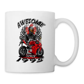 Génial depuis 1995, anniversaire du motard - Mug blanc - blanc - Droite