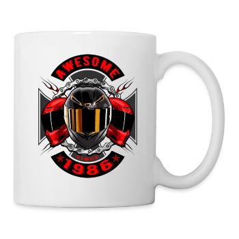 Génial depuis 1986, anniversaire du motard - Mug blanc - blanc - Droite