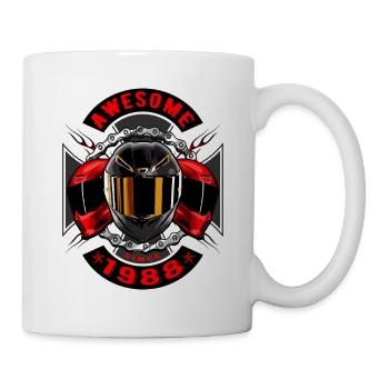 Génial depuis 1988, anniversaire du motard - Mug blanc - blanc - Droite