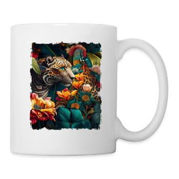 Leopard Blumen - Tasse - Weiß - Rechts