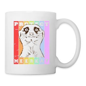 Protect MEERKAT Retro Vintage Animal Lover - Mug - white - Right