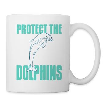 Protect The Dolphins Retro Ocean Animal Lover - Tasse - Weiß - Rechts