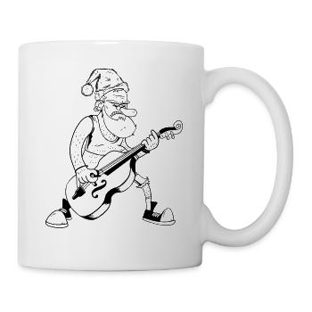 Santa Double Bass Player - Santa Claus Double Bass - Tasse - Weiß - Rechts