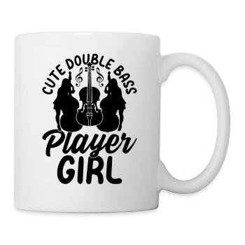 Mignon contrebassiste fille double bassiste - Mug blanc - blanc - Droite