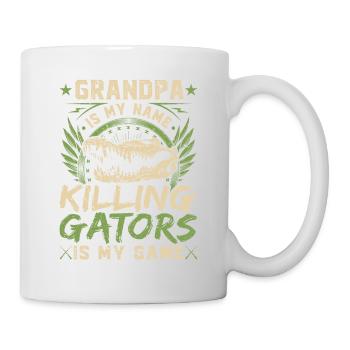 Grandpa Alligator Hunter Grandfather Gator Hunting - Mug - white - Right