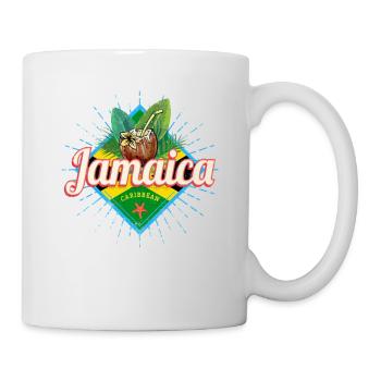 Jamaika Karibik Retro Fahne Urlaub Vintage Insel - Tasse - Weiß - Rechts