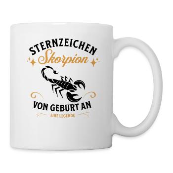 Sternzeichen Geschenke Skorpion Spruch - Tasse - Weiß - Rechts