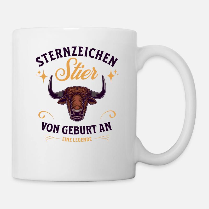 Sternzeichen Geschenke Stier Spruch - Tasse - Weiß