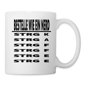 Bestelle Kaffee wie ein Nerd lustige Sprüche Humor - Tasse - Weiß - Rechts