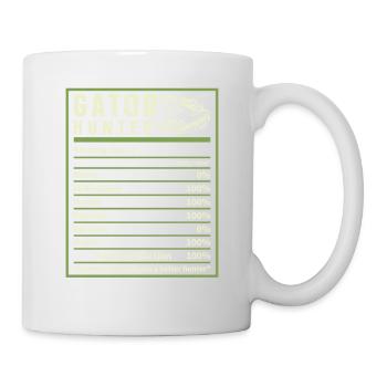 Alligator Hunter Nutrition Facts, Funny Gator - Mug - white - Right