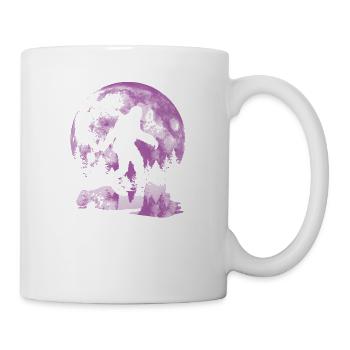 Moon and Bigfoot for monster lovers - Mug - white - Right