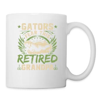 Retired Alligator Hunter Grandpa Gator Hunting - Mug - white - Right