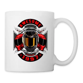 Awesome since 1997, Biker Geburtstag - Tasse - Weiß - Rechts