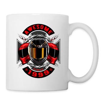 Awesome since 1999, Biker Geburtstag - Tasse - Weiß - Rechts