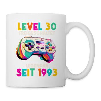 1993 Level 30 Jahre Gaming 30er 30 Geburtstag - Tasse - Weiß - Rechts