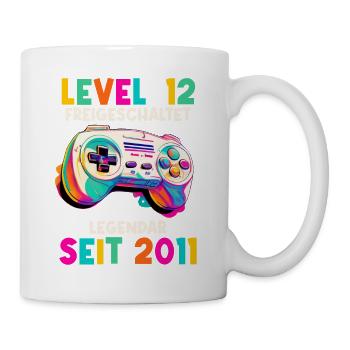 2011 Level 12 Jahre Gaming 12er 12 Geburtstag - Tasse - Weiß - Rechts