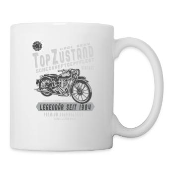 1984 Biker Top Zustand, Legendär, Legende, Bike, - Tasse - Weiß - Rechts