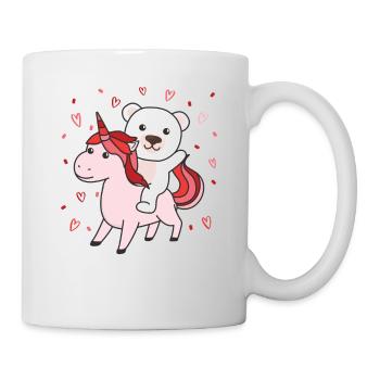 Ours polaire avec des cœurs de licorne cœur animal préféré - Mug blanc - blanc - Droite
