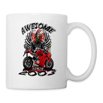 Génial depuis 2003, anniversaire du motard - Mug blanc - blanc - Droite