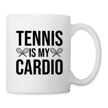 Funny Tennis Art Tennis est mon joueur de cardio tennis - Mug blanc - blanc - Droite
