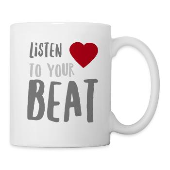 Listen to your heart beat / Hör auf Dein Herz - Mug - white - Right