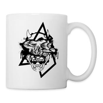 Oni Mask Japanisch - Tasse - Weiß - Rechts