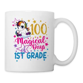 100 magische Tage des Einhorns der 1. Klasse - Tasse - Weiß - Rechts