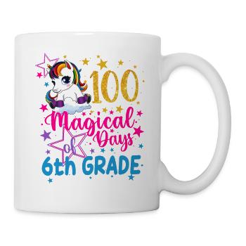 100 magische Tage des Einhorns der 6. Klasse - Tasse - Weiß - Rechts