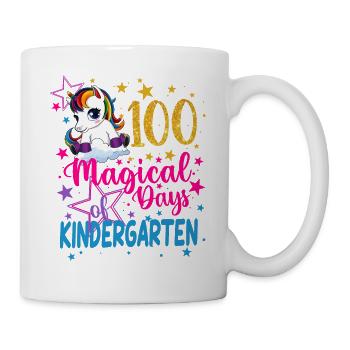 100 magische Tage von Kinder Unicorn - Tasse - Weiß - Rechts