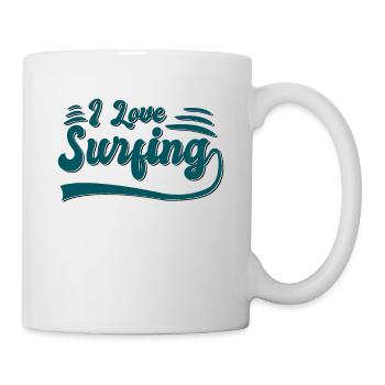 Ich liebe surfen - Tasse - Weiß - Rechts