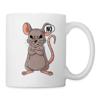 Maus Nö - Tasse - Weiß - Rechts