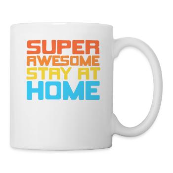 Super Awesome Stay At Home DAD Retro Funny T-Shirt - Tasse - Weiß - Rechts