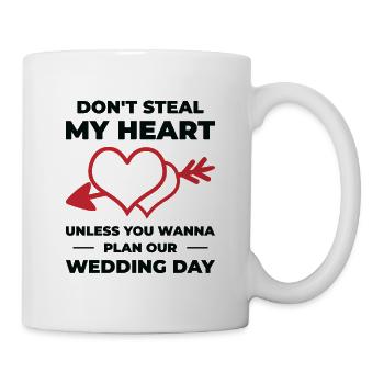 Herz Paar Hochzeit Beziehung Romantik Zitate - Tasse - Weiß - Rechts