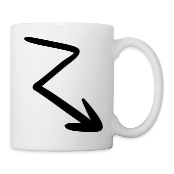 Arrow drawing sketch black - Mug - white - Right