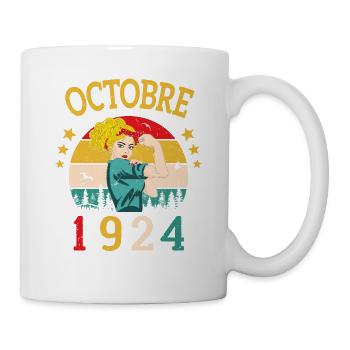 Octobre 1924 Anniversaire Vintage Idée Cadeau - Mug blanc - blanc - Droite