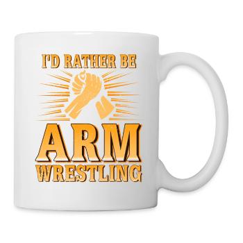 I'd Rather Be ARM Wrestling Retro Arm Wrestler - Tasse - Weiß - Rechts