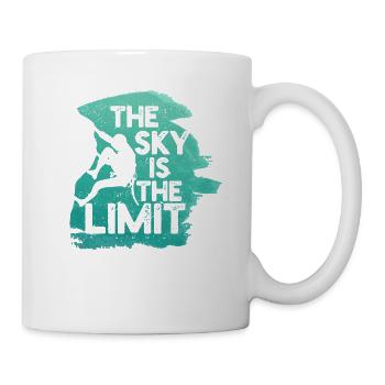 Der Himmel ist die Grenze - Kletterer oder Boulder - Tasse - Weiß - Rechts
