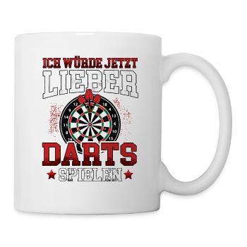 Ich würde Darts spielen Dart Dartspieler 180 - Tasse - Weiß - Rechts