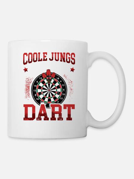 Darts Coole Jungs spielen Dart Dartspieler 180 - Tasse - Weiß