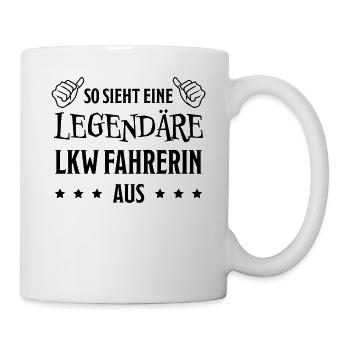 LKW Fahrerin Fun Spruch Lastwagenfahrerin Geschenk - Tasse - Weiß - Rechts