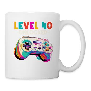 Level 40 Years Gaming 40s 40 Birthday - Mug - white - Right