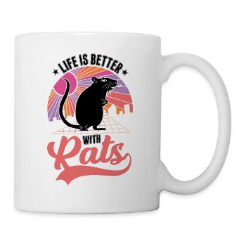 Das Leben ist besser mit Ratten - Tasse - Weiß - Rechts