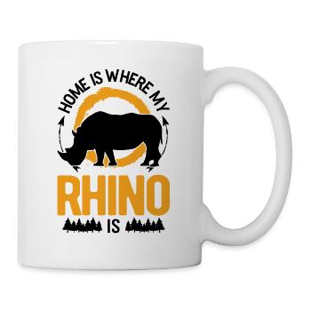 Zuhause ist wo mein Nashorn ist Rhino - Tasse - Weiß - Rechts
