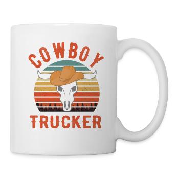 Cowboy Trucker Vintage Retro Truck Driver Gifts - Tasse - Weiß - Rechts