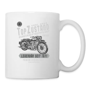 1971 Biker Top Zustand, Legendär, Legende, Bike, - Tasse - Weiß - Rechts