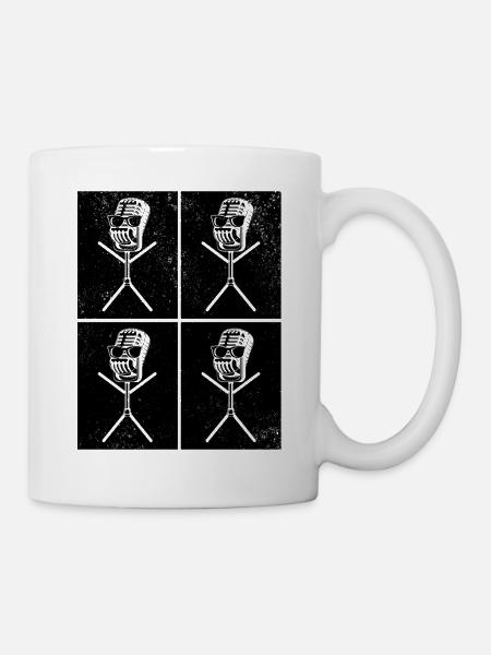Podcast Microphone Stick Figure Podcaster - Tasse - Weiß