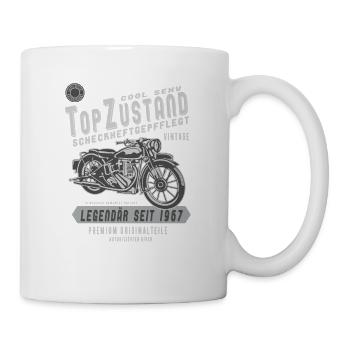 1967 Biker Top Zustand, Legendär, Legende, Bike, - Tasse - Weiß - Rechts