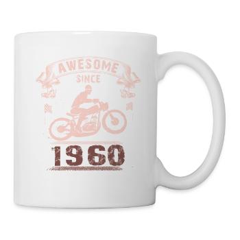 Awesome since 1960, Biker 63. Geburtstag - Tasse - Weiß - Rechts