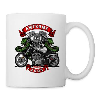 Génial depuis 2005, anniversaire du motard - Mug blanc - blanc - Droite