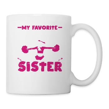 My favorite cheerleader is my sister - Mug - white - Right